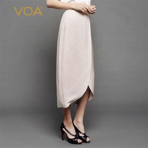find more skirts information about voa beige jacquard silk novelty bud skirts split mid calf