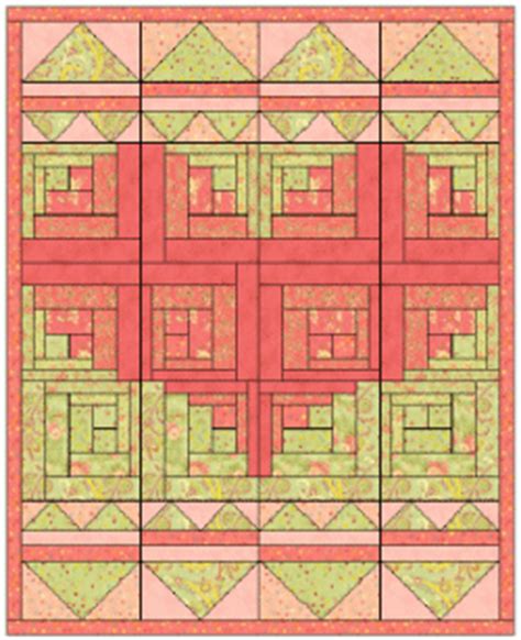 Cannot find the template for this block to print out. Log Cabin Baby Quilt | FaveQuilts.com