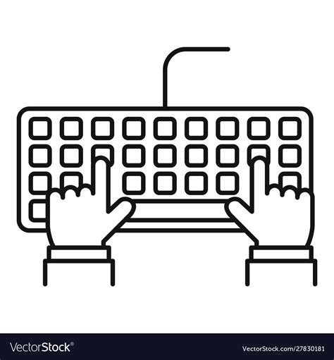 Keyboard Typing Icon Outline Style Royalty Free Vector Image