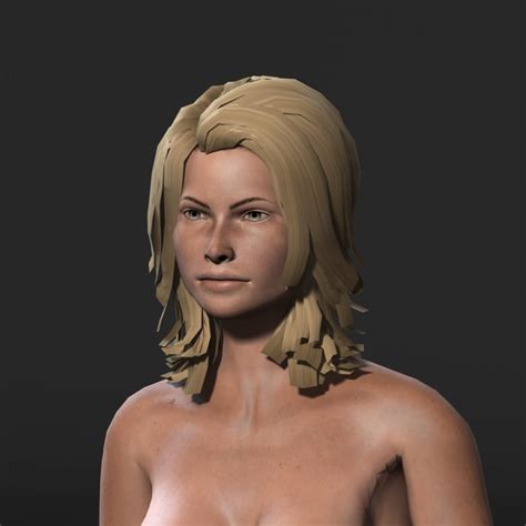 Naked Woman Rigged 3d Game Character Low Poly Cad Files Dwg Files Plans And Details