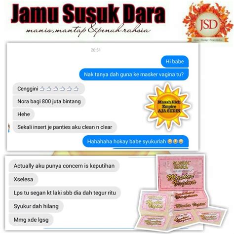 Suami2 tak nak ker rekomen kat isteri2 agar lebih. kedaipu3: MASKER VAGINA KELUARAN JAMU SUSUK DARA (JSD)