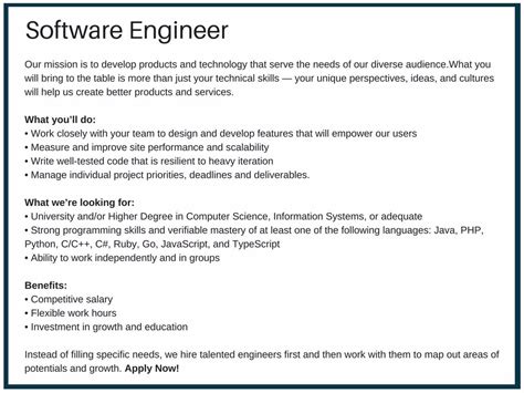 Software Engineer Job Description Roles And Responsibilities