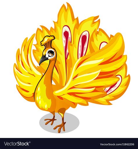 Fabulous Golden Bird On A White Background Vector Image