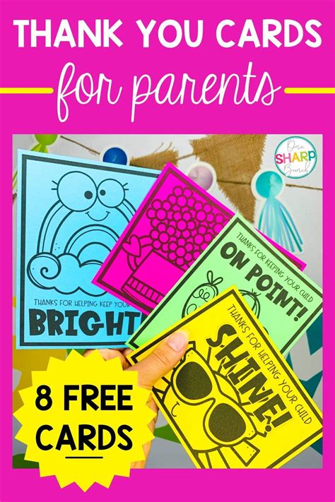 8 Free Parent Thank You Cards From Teachers Thank You Cards Testing