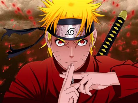 Naruto Pointing To The Side With His Finger On His Index And Eyes Open
