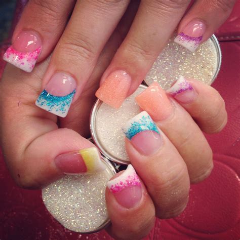 Pastel Rainbow French Tip Nails Get Ready To Shine And Sparkle The