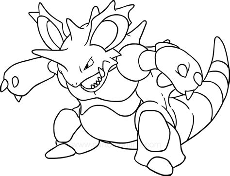 Nidoking Coloring Page Coloring Pages
