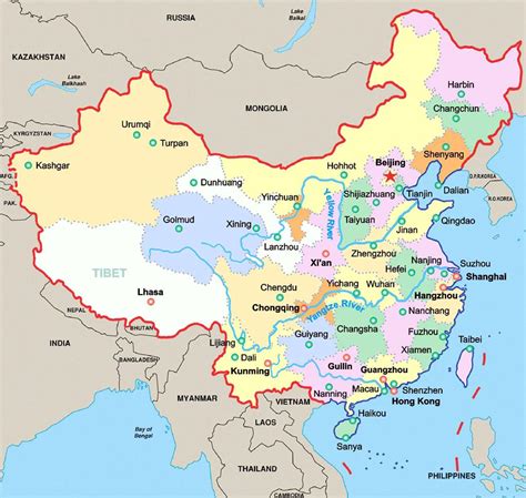 China On A Map China On Map Eastern Asia Asia