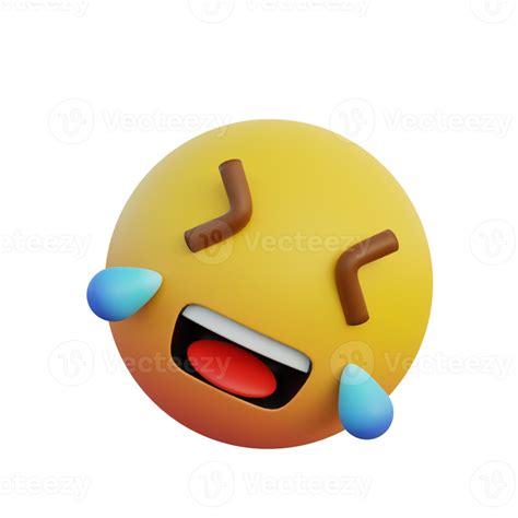 3d Illustration Emoticon Expression Rolling On The Floor Laughing With