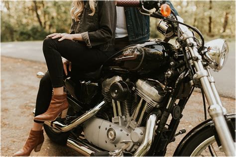 Edgy Motorcycle Couples Session Reston Virginia