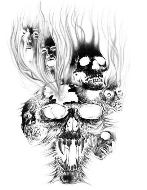 Pin By Nigette Spikes On Badass Creepy Horror Evil Skull Tattoo Evil Tattoos Skull Art