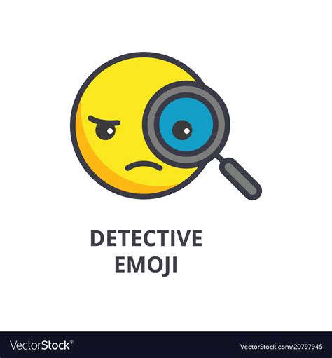 Detective Emoji Line Icon Sign Royalty Free Vector Image