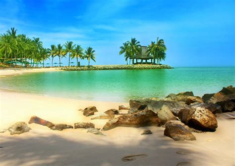 Download Horizon Island Sea Ocean Tropical Photography Beach Hd Wallpaper