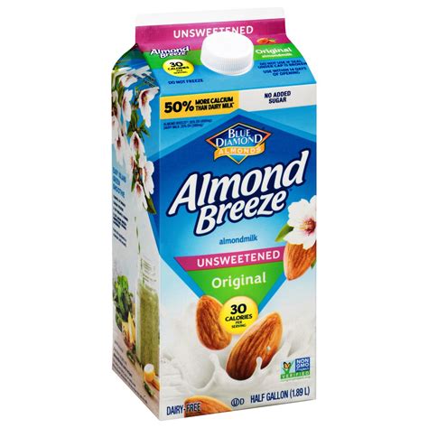 Blue Diamond Almond Breeze Milk Unsweetened Original Nutrition Facts