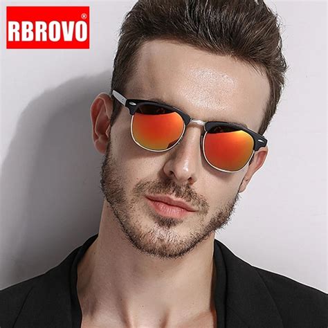 Men Semi Rimless Polarized Sunglasses Rbrovo Sunglasses Men 2023