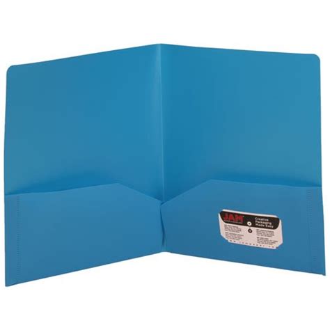 Blue Heavy Duty Plastic 2 Pocket Presentation Folder 9x12 Sold