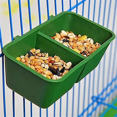 Online Store 2 In 1 Double Trough Bird Seed Food Feeding Dish Water