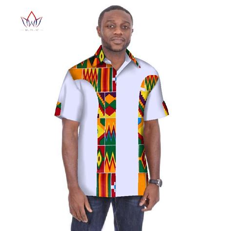 Traditional Mens African Clothing Men Shirts Short Sleeve