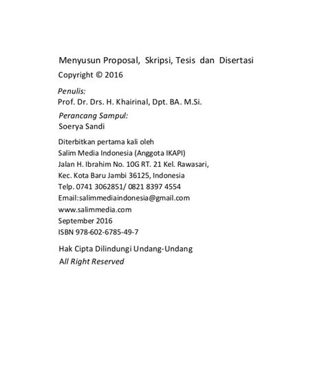 Prof Khairinal Menyusun proposal skripsi tesis & disertasi