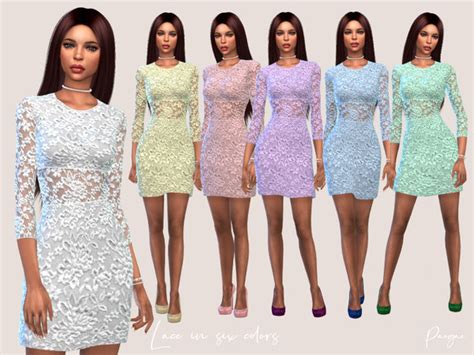 Short Lace Dress In Six Colors By Paogae At Tsr Sims 4 Updates
