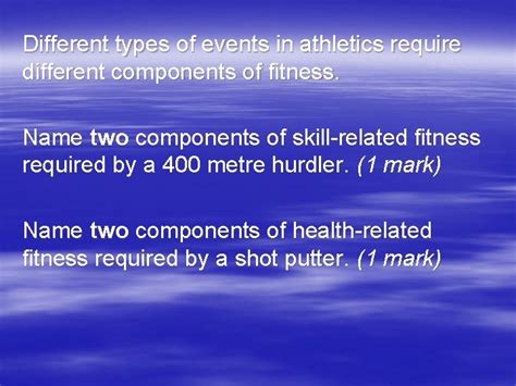 Components Of Skill Related Fitness Skill Related Fitness