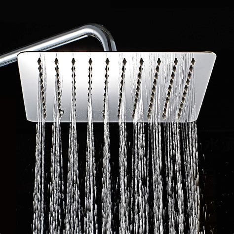 vanity art 8 inch square rain showerhead high pressure stainless steel rainfall shower head with