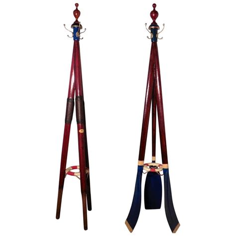 Pair Of Hall Stands With A Rowing Theme 19th Century Sculling Oars At