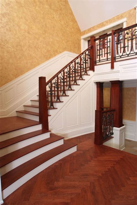 Wood Treads And Risers New Collection Custom Mahogany Staircase With