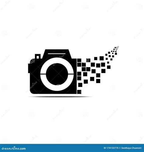 Camera Logopixel Art Designvector Illustrations Stock Vector