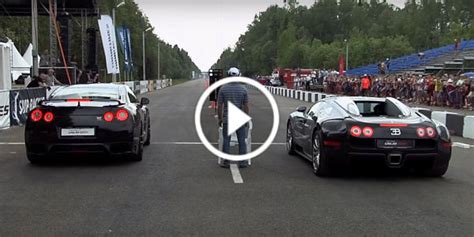 Drag Race Bugatti Veyron Vs Nissan Gt R Ekutec Epic 1 Mile Drag Race