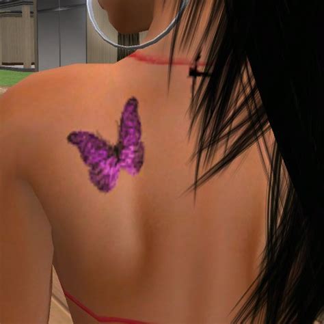 Second Life Marketplace Butterfly Shoulder Tattoo Purple