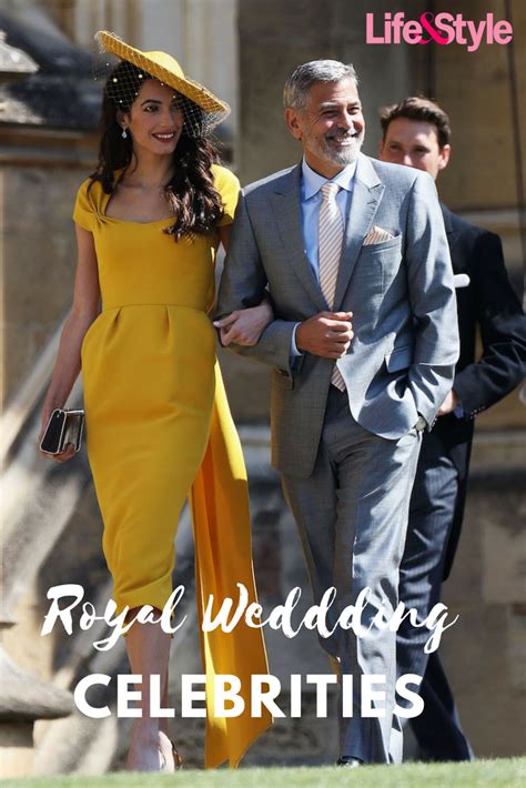 The actor looked dapper in a grey suit and pale yellow tie as he made his way into st. Amal Clooney at Royal Wedding looking stunning with her ...