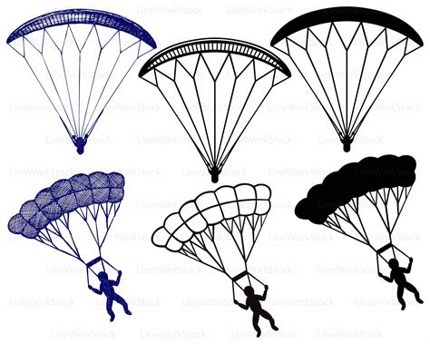 Parachute Svg Parachute Vector Silhouette Cricut File Clipart