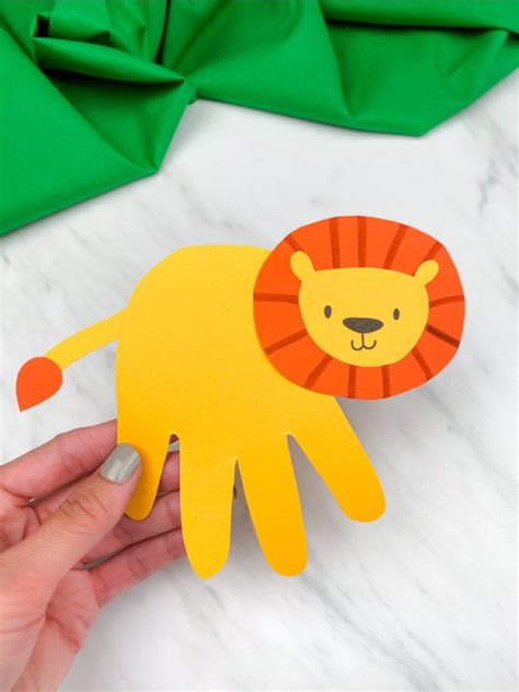 Handprint Lion Craft Lion Craft Toddler Crafts Animal Crafts For Kids