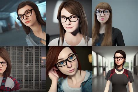 Cute Nerdy Girl Wearing Glasses Unreal Engine 8k Stable Diffusion