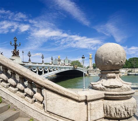 Bridge Of Alexander Iii In Paris Stock Image Image Of Blue Downtown
