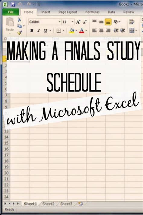 How To Make A Finals Study Schedule With Microsoft Excel Seeking The