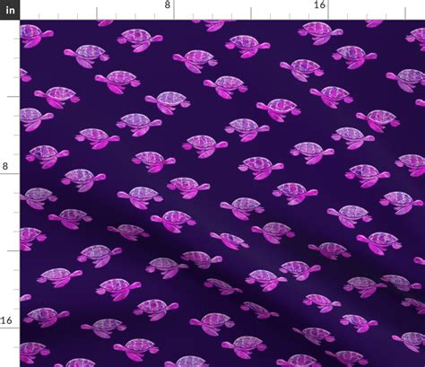 Sea Turtle Purple On Purple Fabric Spoonflower