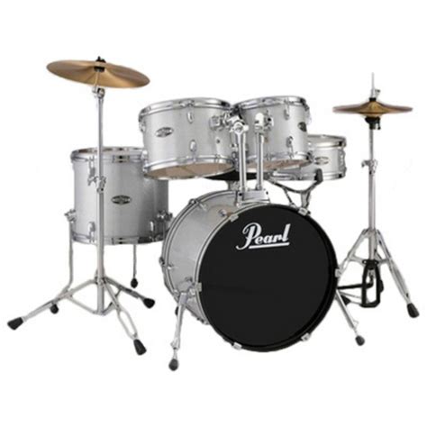 Disc Pearl Target Fusion 20 Inch Complete Drum Kit Silver Sparkle