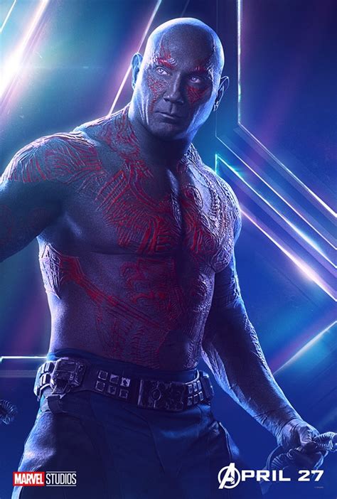 Dave Bautista As Drax From Avengers Infinity War Character Posters E