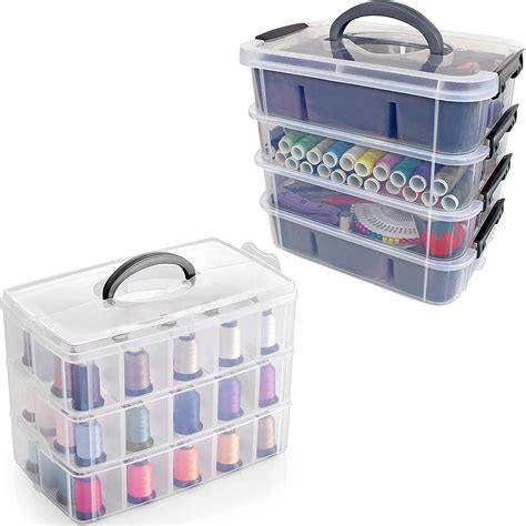 Bins And Things Stackable Storage Container With 2 Trays