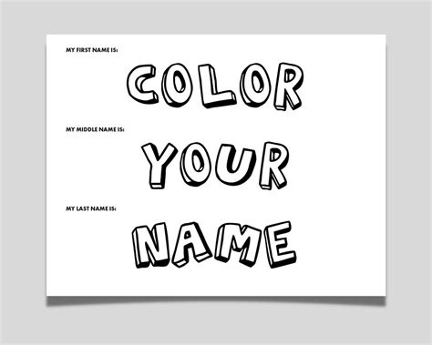 Custom Name Coloring Sheet Handwriting Practice Name Etsy