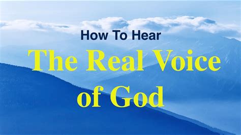 How To Hear The Real Voice Of God Inner Sounds Youtube