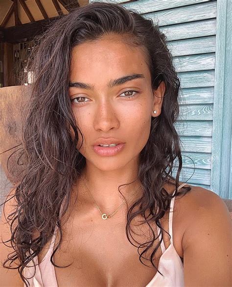 Victorias Secret Model Kelly Gale Sports A Bright Bikini As She Sips A