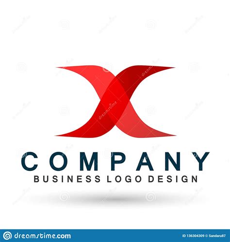 Abstract X Logo Letter Vector Icon Element In Red Xlogo Concept For