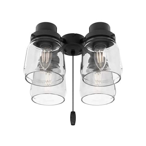 Hunter Original 4 Light Matte Black Ceiling Fan Shades Led Light Kit