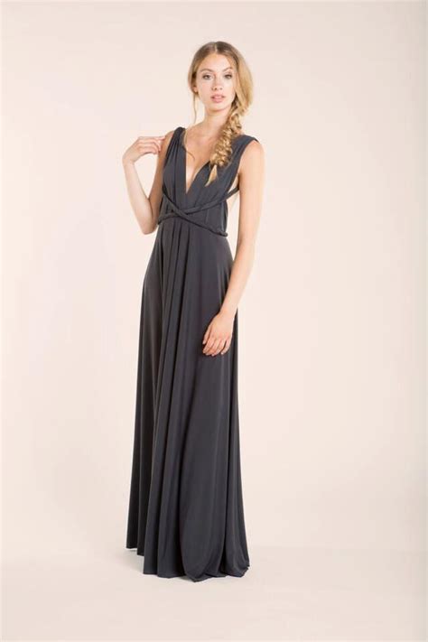Sleeveless Dark Grey Maxi Dress Long Gray Dress Formal Dress Prom