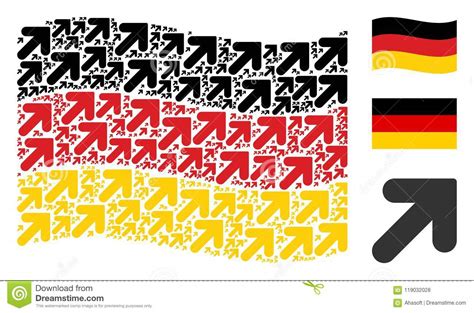 Waving Germany Flag Pattern Of Arrow Up Right Icons Stock Vector - Illustration of increase ...