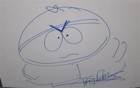 Eric Cartman South Park Sketch Hand Drawn And Signed Autographed 16x20