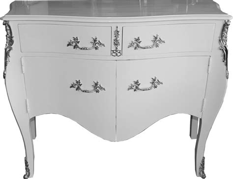 Vintage kommode sideboard schrank für flur weiß mit 3 körben landhaus shabby. Casa Padrino Barock Kommode Weiß mit 2 Schubladen und 2 ...